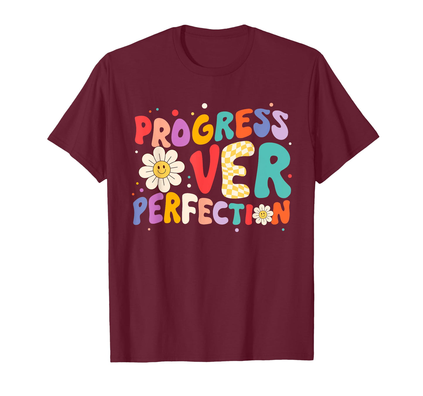 Motivational Progress Over Perfection Teacher Back to School T-Shirt for Men Women Girls Kids