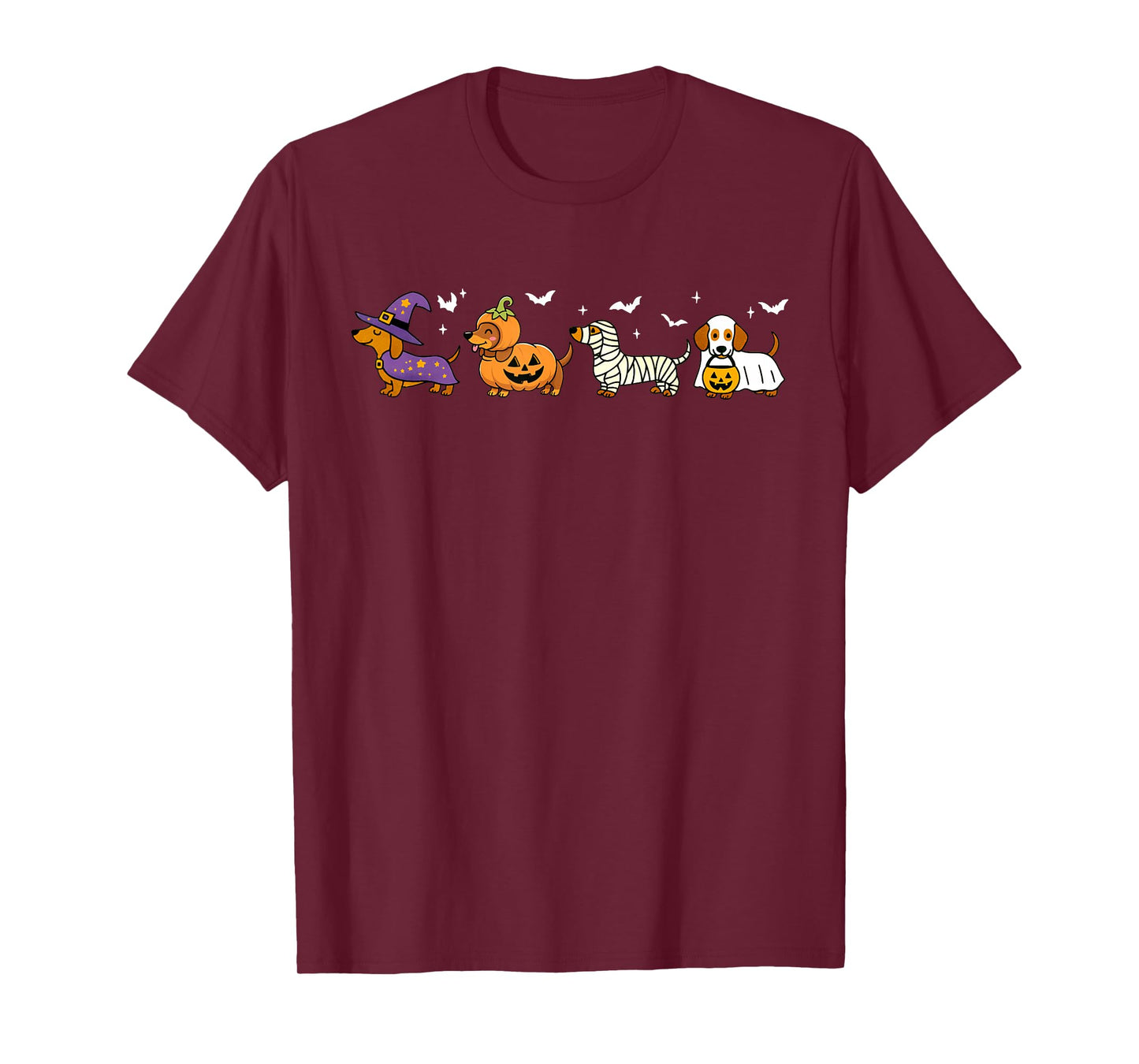Cute Dachshund Ghost Pumpkin Dog Halloween Costume T-Shirt