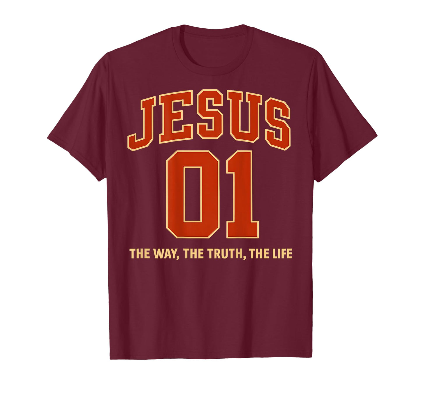 (ON Back) Jesus is #1 The Way Truth Life Sports Jersey Style T-Shirt