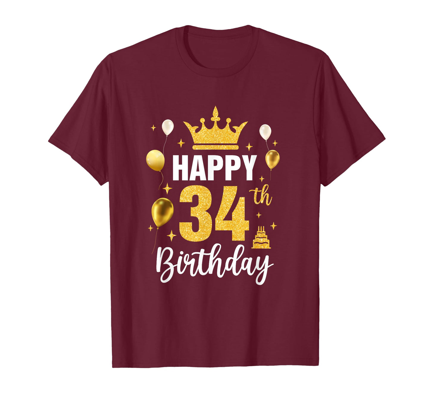 Happy 34Th Birthday Idea For 34 Years Old Man And Woman T-Shirt