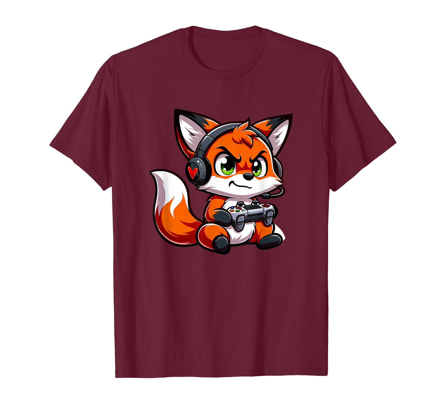 Funny Red Fox Gamer Video Games Boys Girls Kids T-Shirt