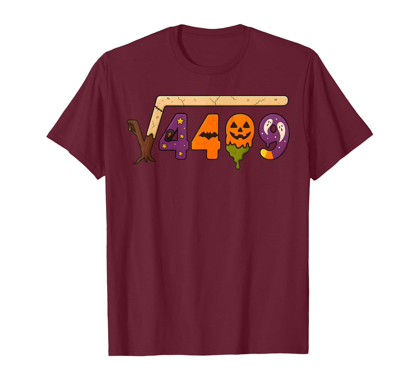 Funny 67 Meme Math Teacher 6 7 Halloween Square Root 4489 T-Shirt
