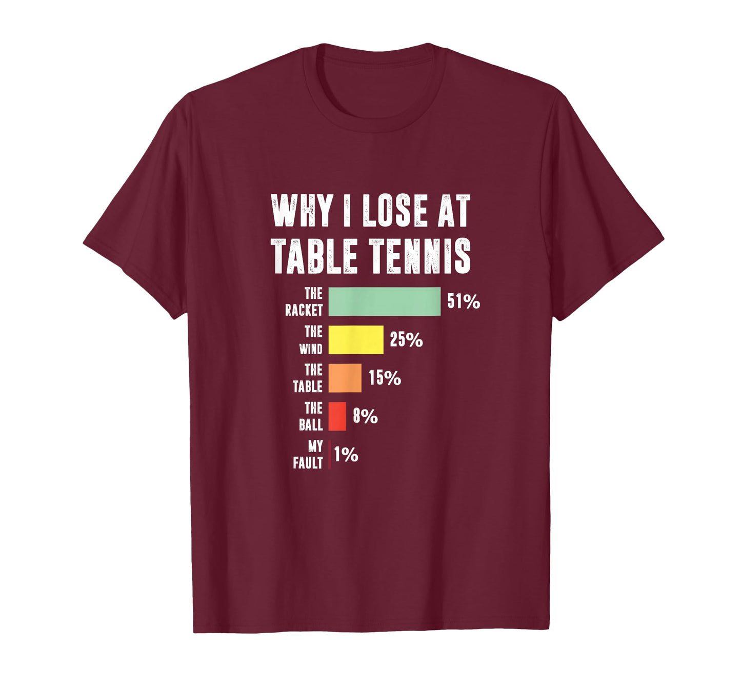 Why I Lose At Table Tennis, Funny Table Tennis Player T-Shirt