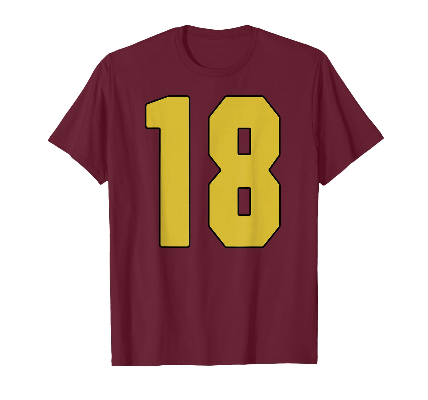 Old Gold Black Number 18 Jersey Player Uniform #18 T-Shirt
