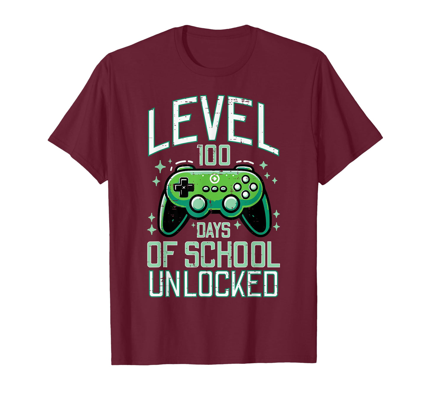 Level 100 Days School Unlocked 100th Day Gamer Men Boys Kids T-Shirt