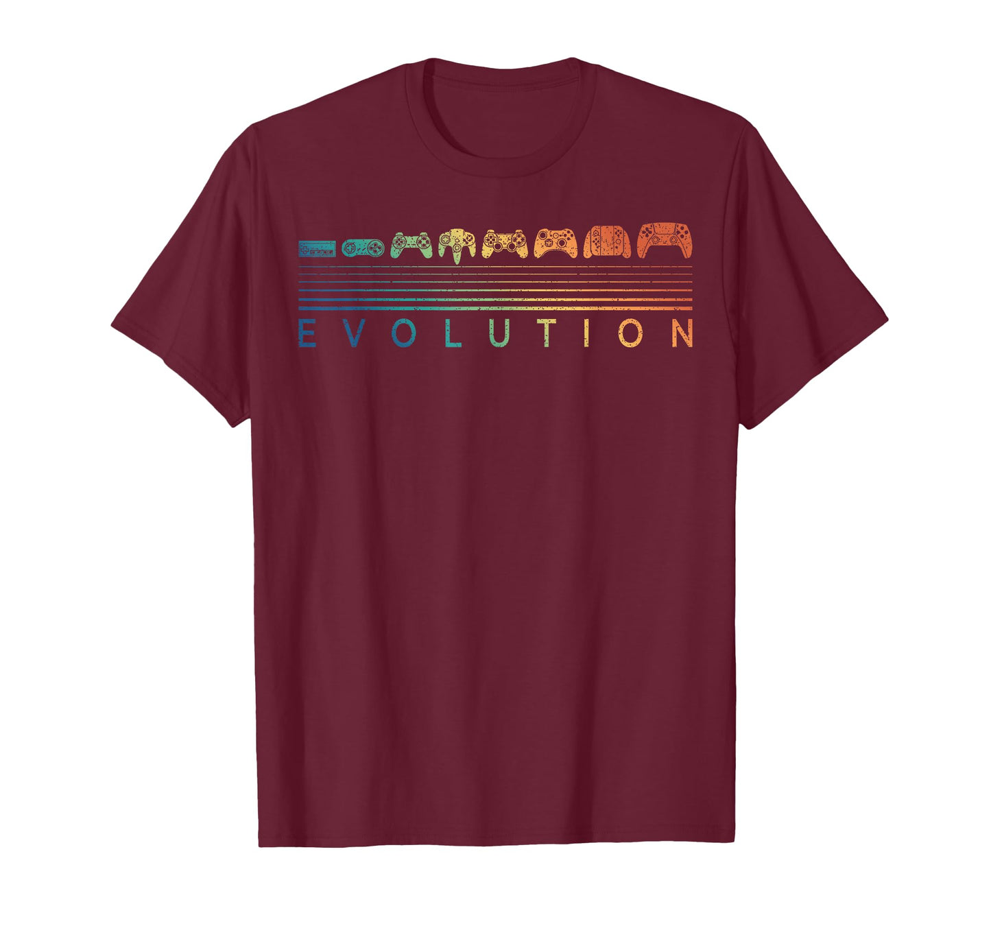 Video Game Controller Evolution Gamer 80s 90s Retro Gaming T-Shirt