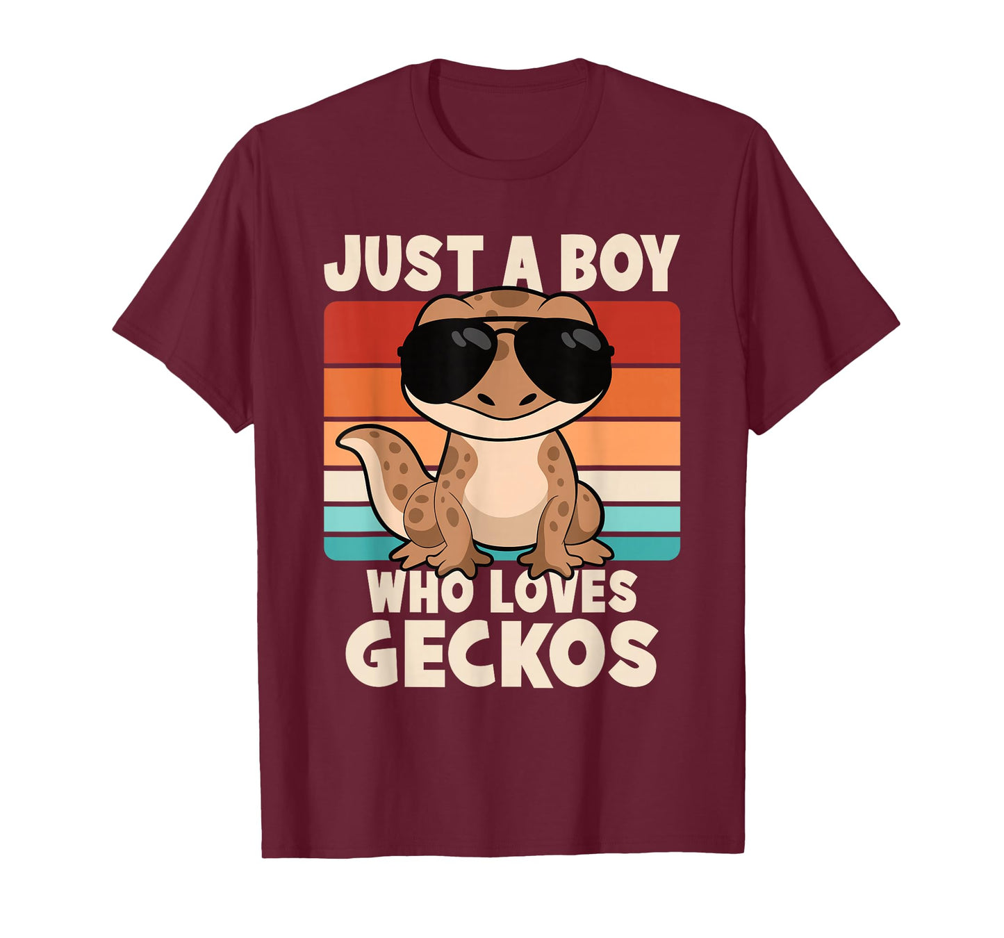 Just A Boy Who Loves Geckos Funny Leopard Gecko Lizard Kids T-Shirt