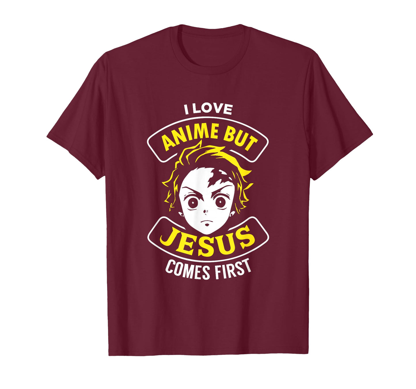 I Love Anime But Jesus Comes First - Christian Japan Yellow T-Shirt