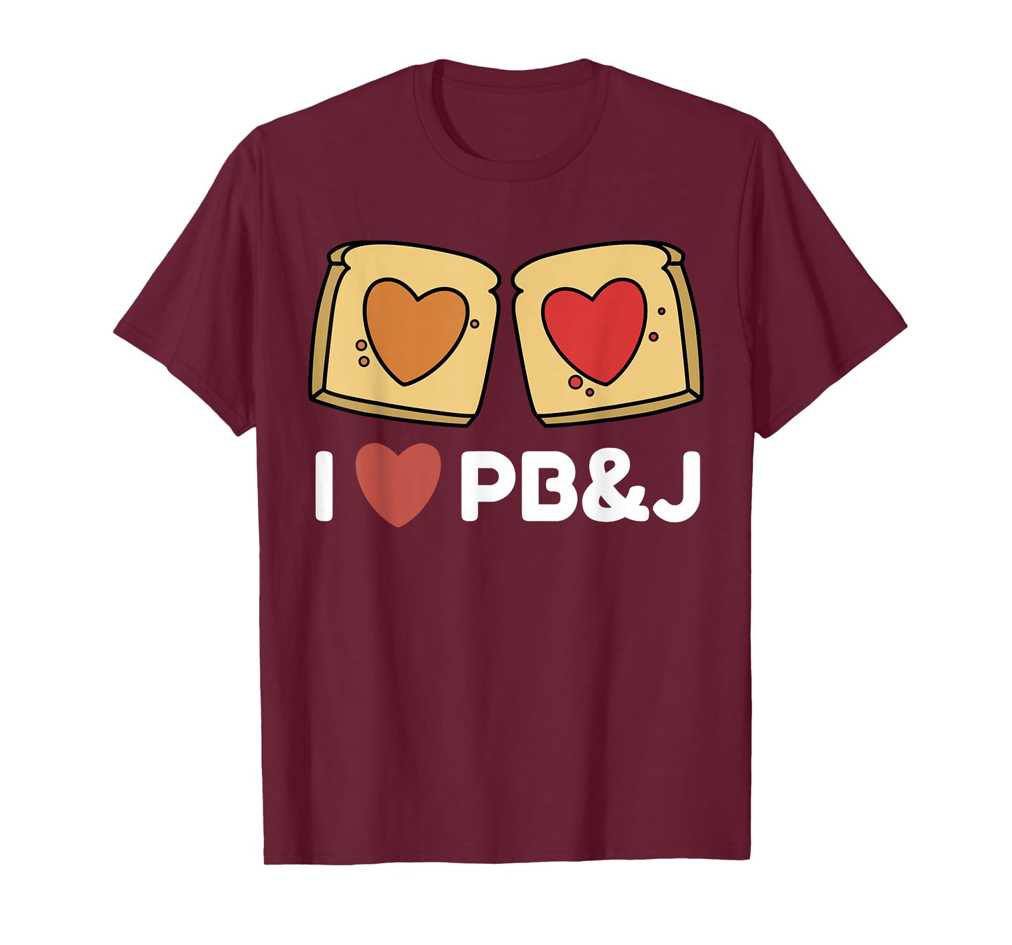 I Love PB&J T-shirt Peanut butter and jelly sandwich hearts T-Shirt