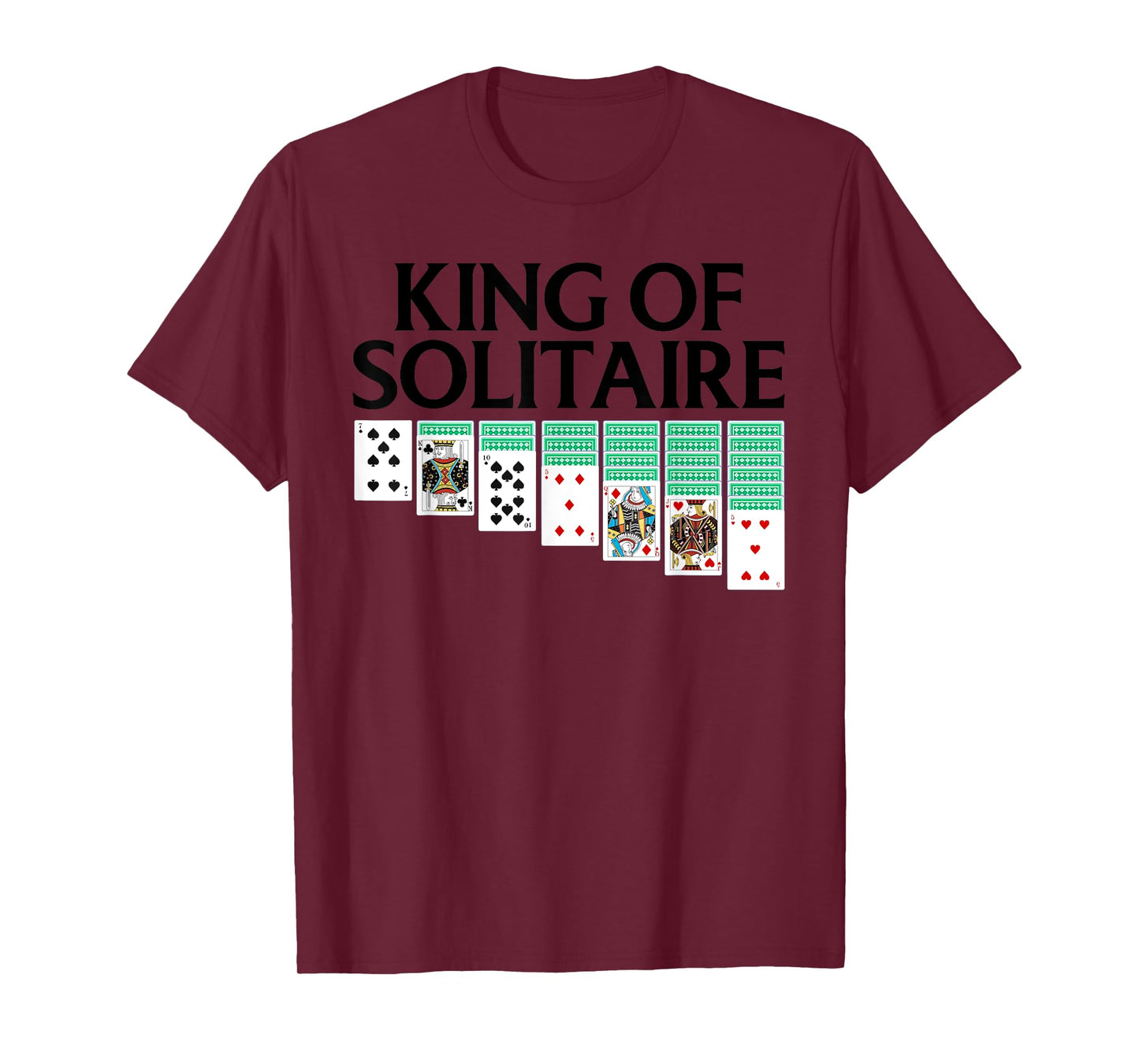 Funny King of Solitaire Art For Men Grandpa Solitaire Player T-Shirt