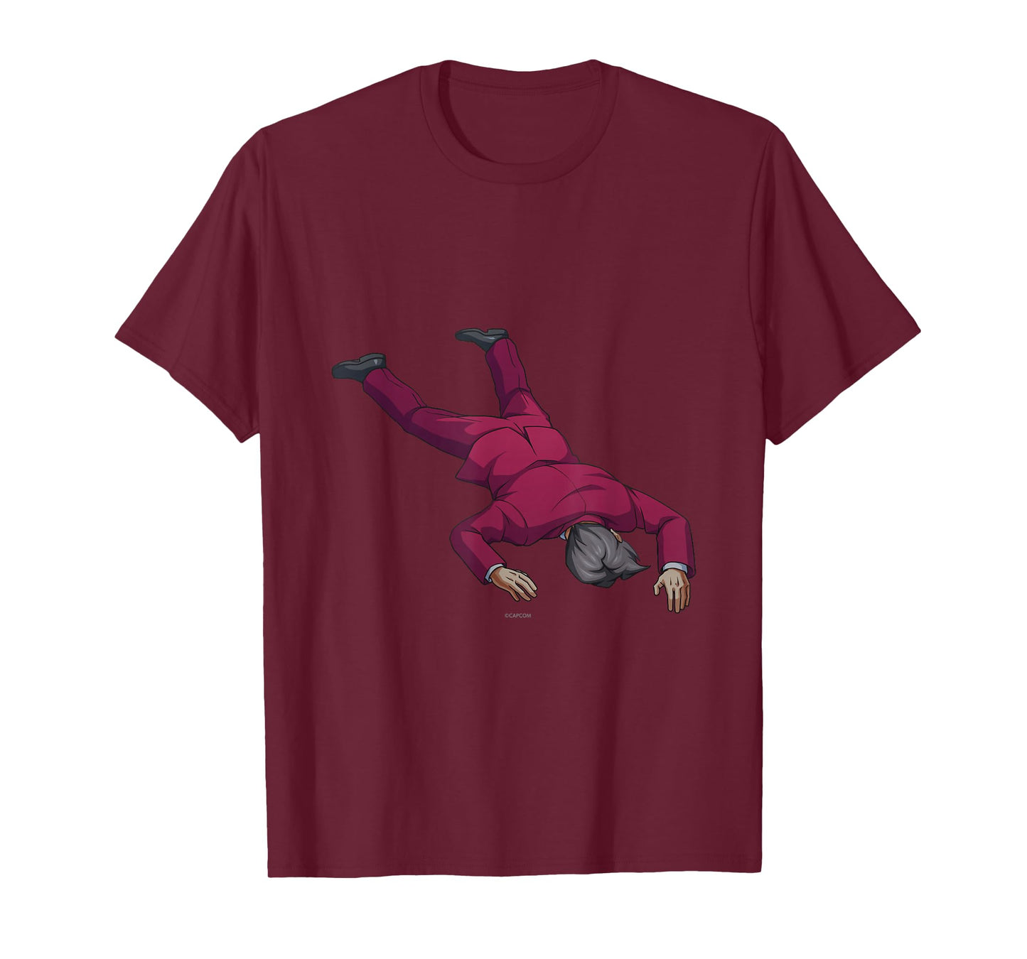 Capcom Ace Attorney Investigations Collection Faceplant Edgeworth Unisex T-Shirt - Black, Small