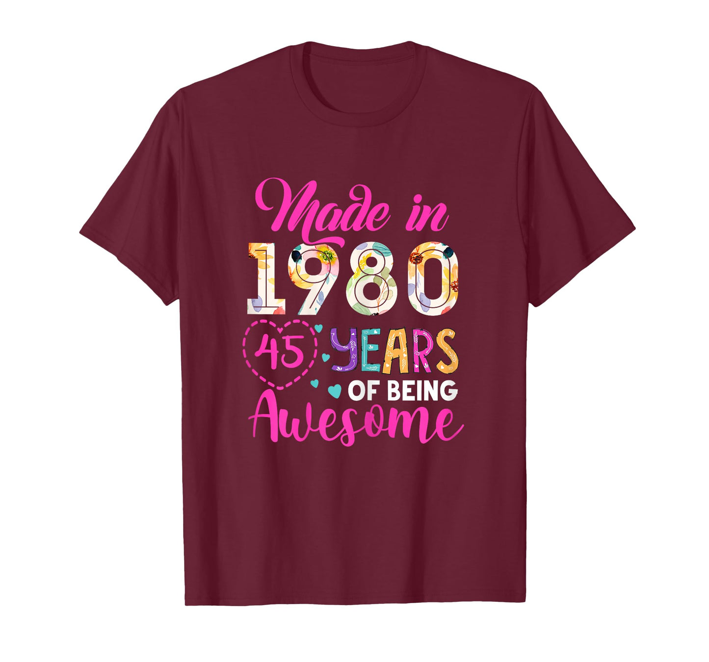 45 Year Of Being Awesome Made In 1980 Birthday Gifts Vintage T-Shirt