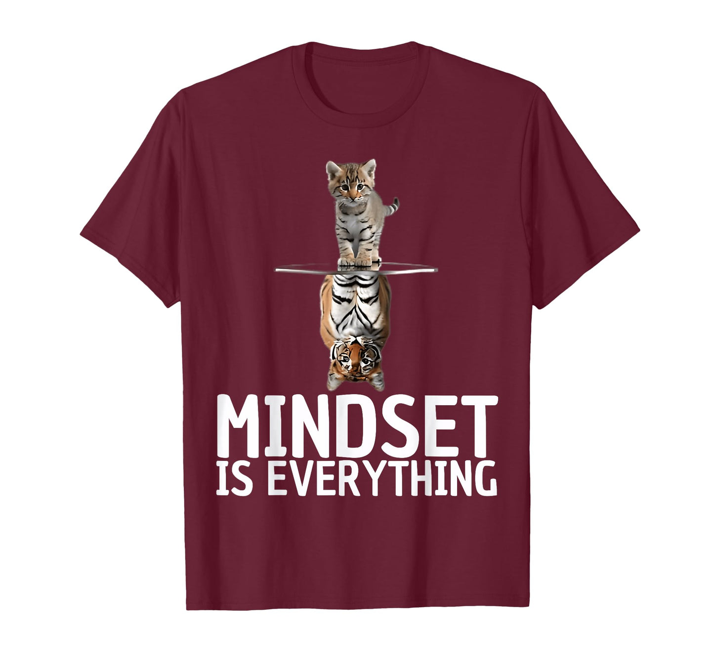 Everything is Mindset Quote Cat and Tiger Reflection Animal T-Shirt