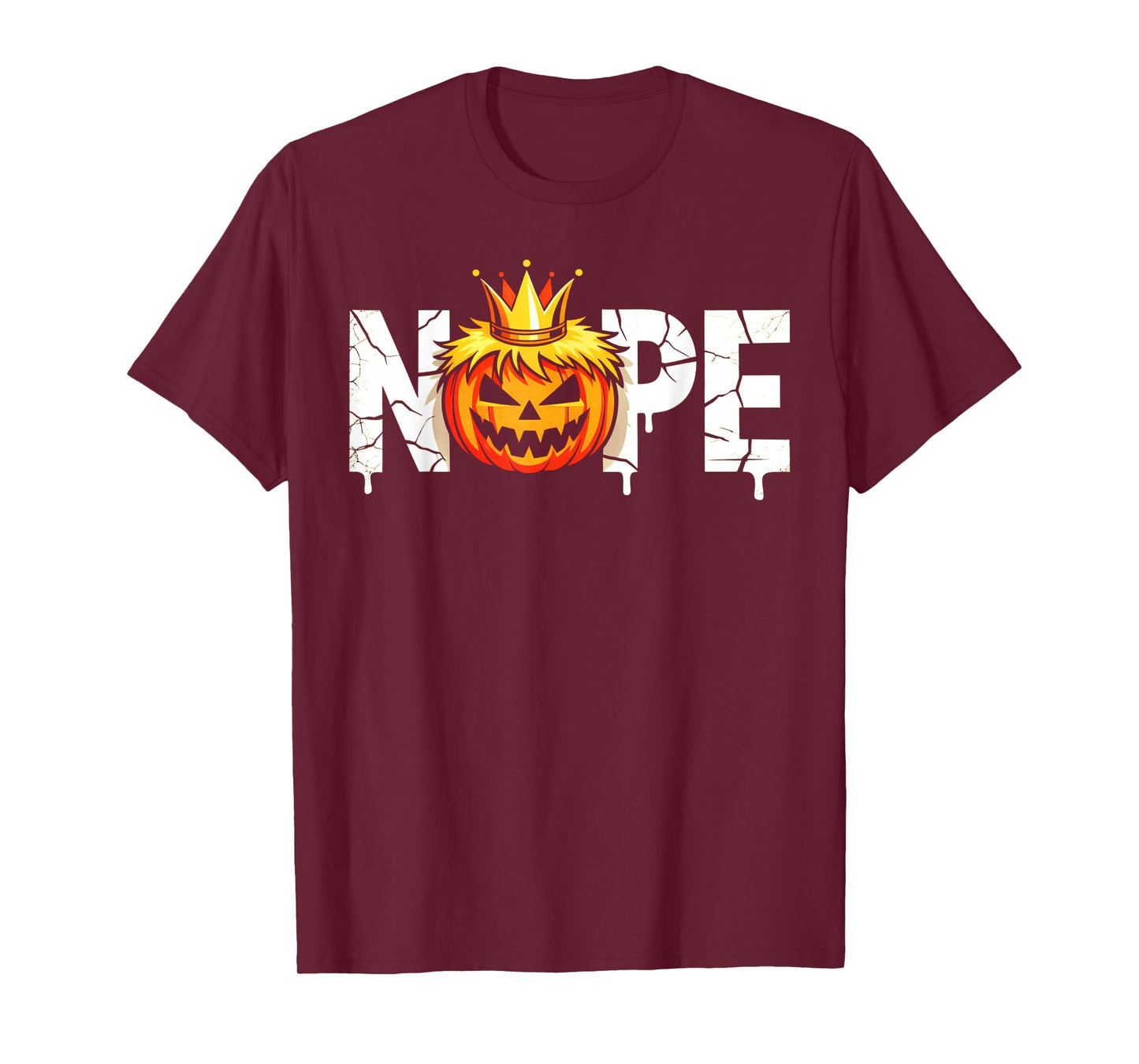 Funny No Kings Halloween 2025 Distressed USA Flag T-Shirt