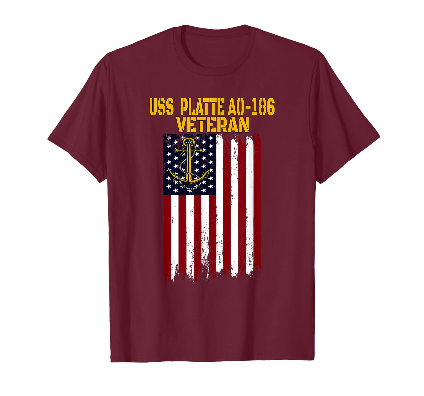 USS Platte AO-186 Replenishment Oiler & Cargo Ship Veterans T-Shirt