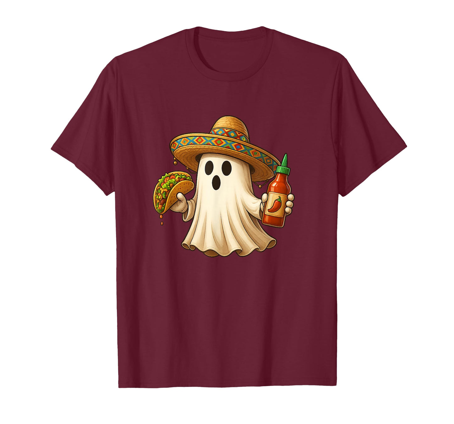 Tacos Halloween Mexican Food Halloween Tacos Chef Ghost T-Shirt