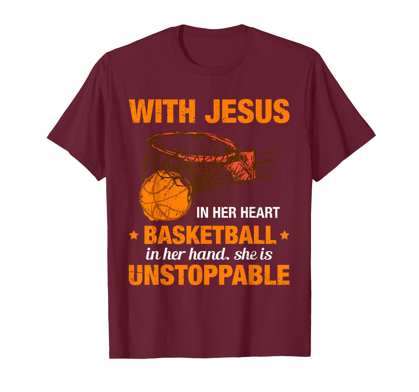Christian Basketball Girl Religious Jesus Basketball Lover T-Shirt