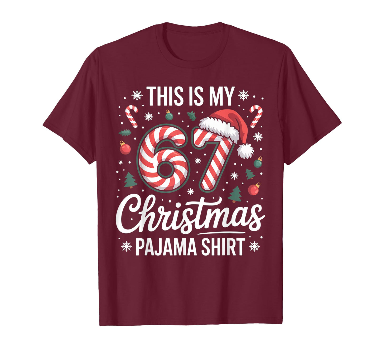 This My 67 Christmas Pajama 67 Meme Gen Alpha Boys Girls T-Shirt