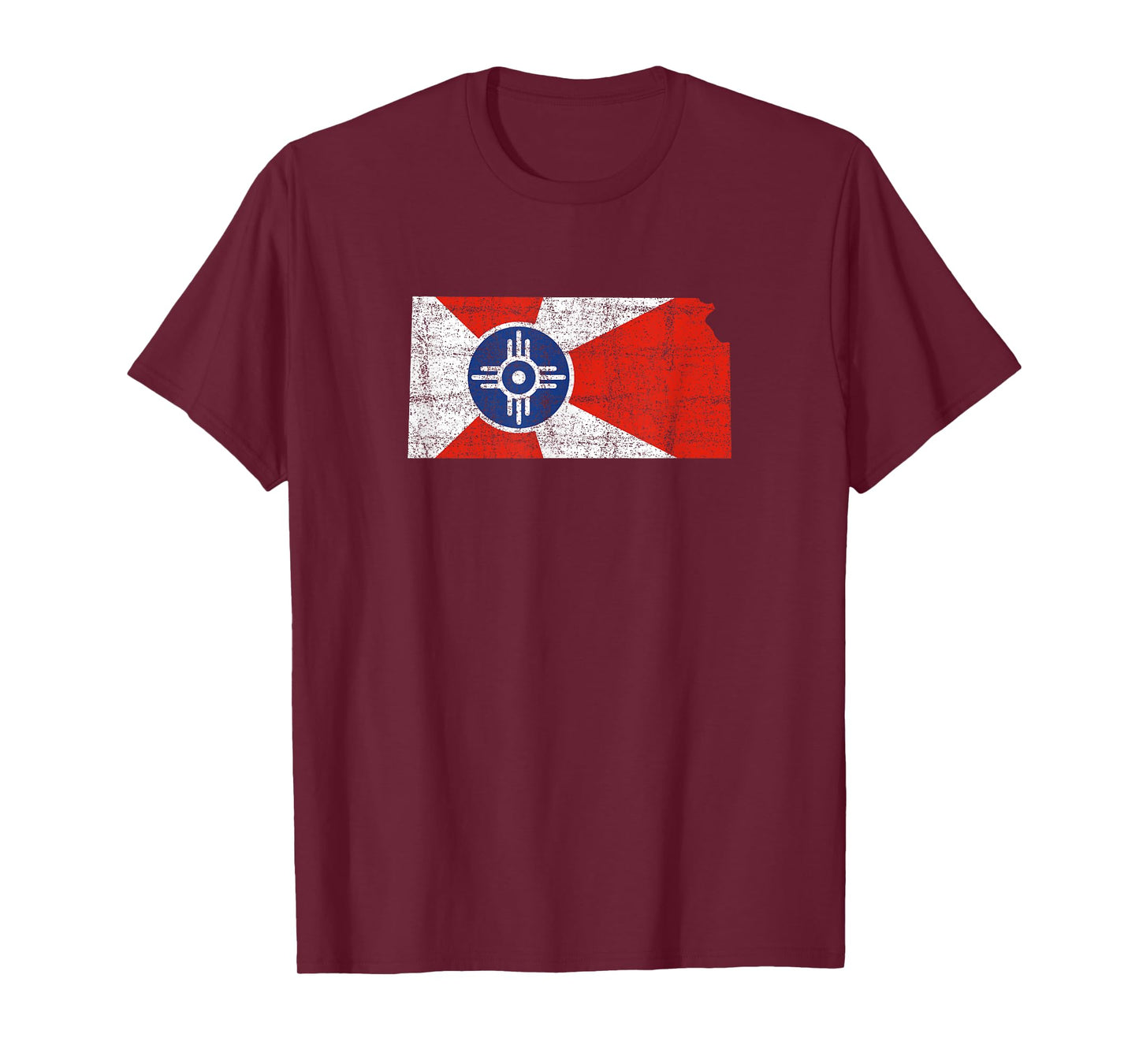 Wichita Kansas Flag Distressed Design - Wichita Kansas T-Shirt
