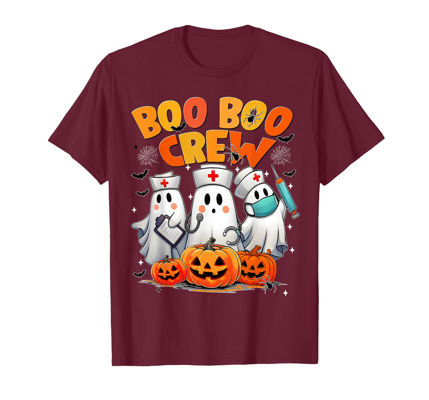 Boo Boo Crew Nurse Ghost Halloween Costumes Men Women T-Shirt