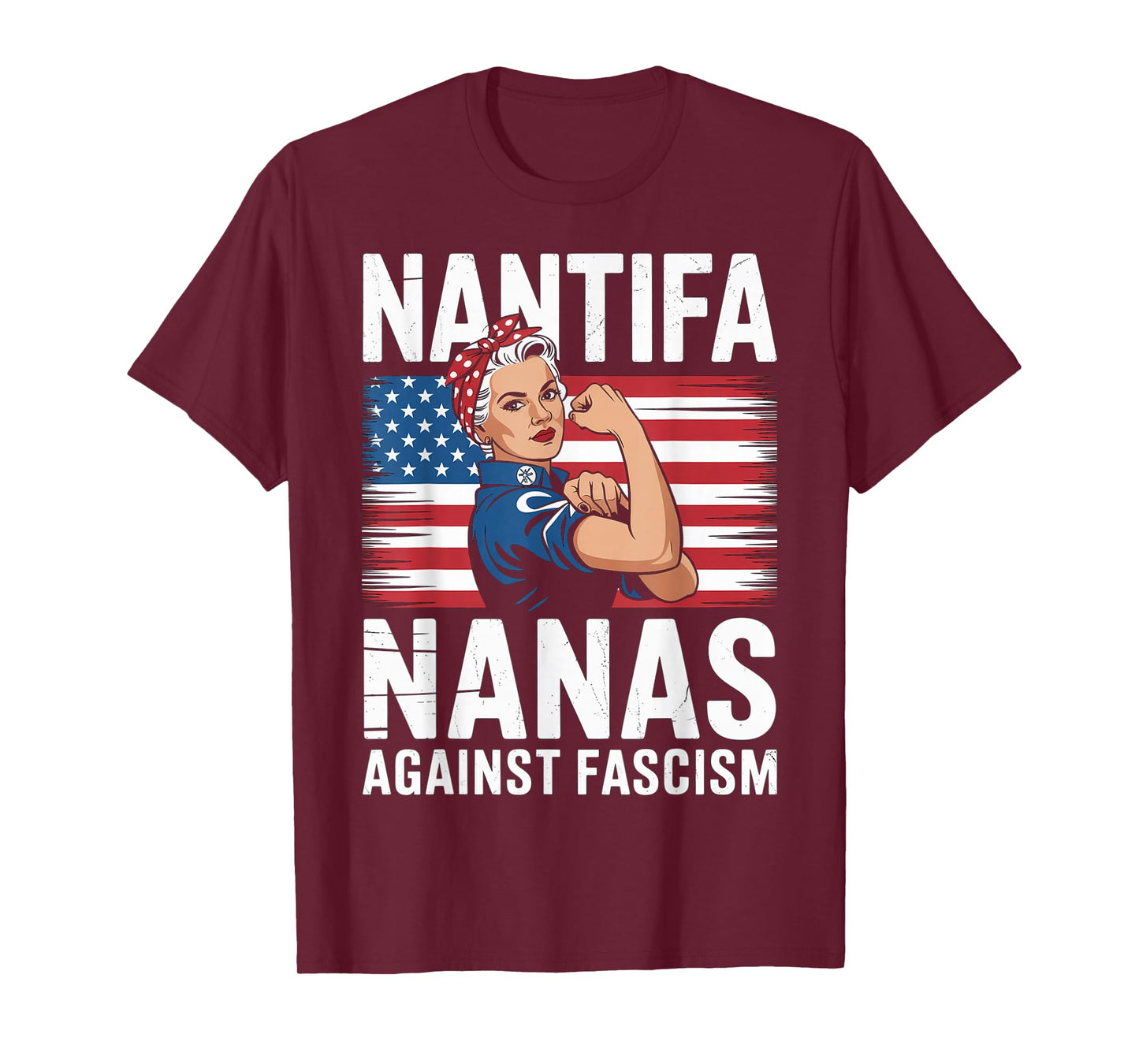 Nantifa Nana Against Fascism Flag Resist No Kings Grandma T-Shirt