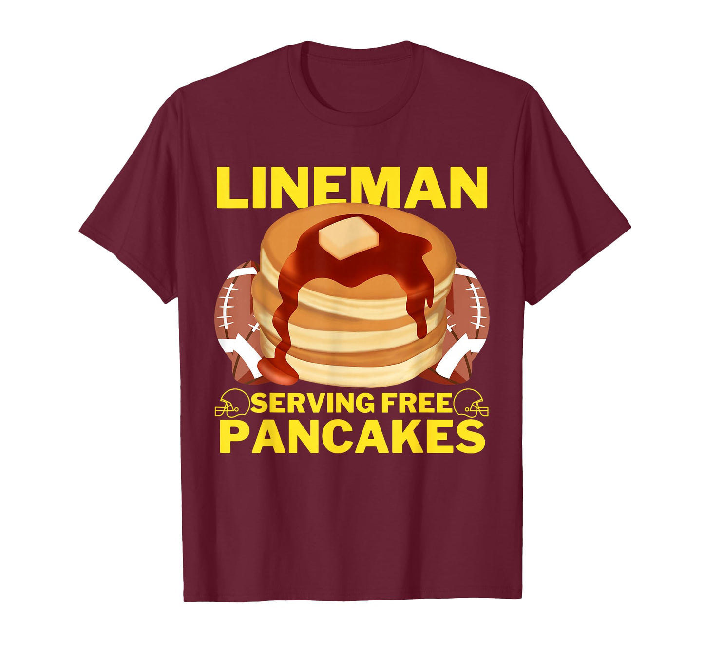 Lineman Serving Pancakes Football Lineman T-Shirt