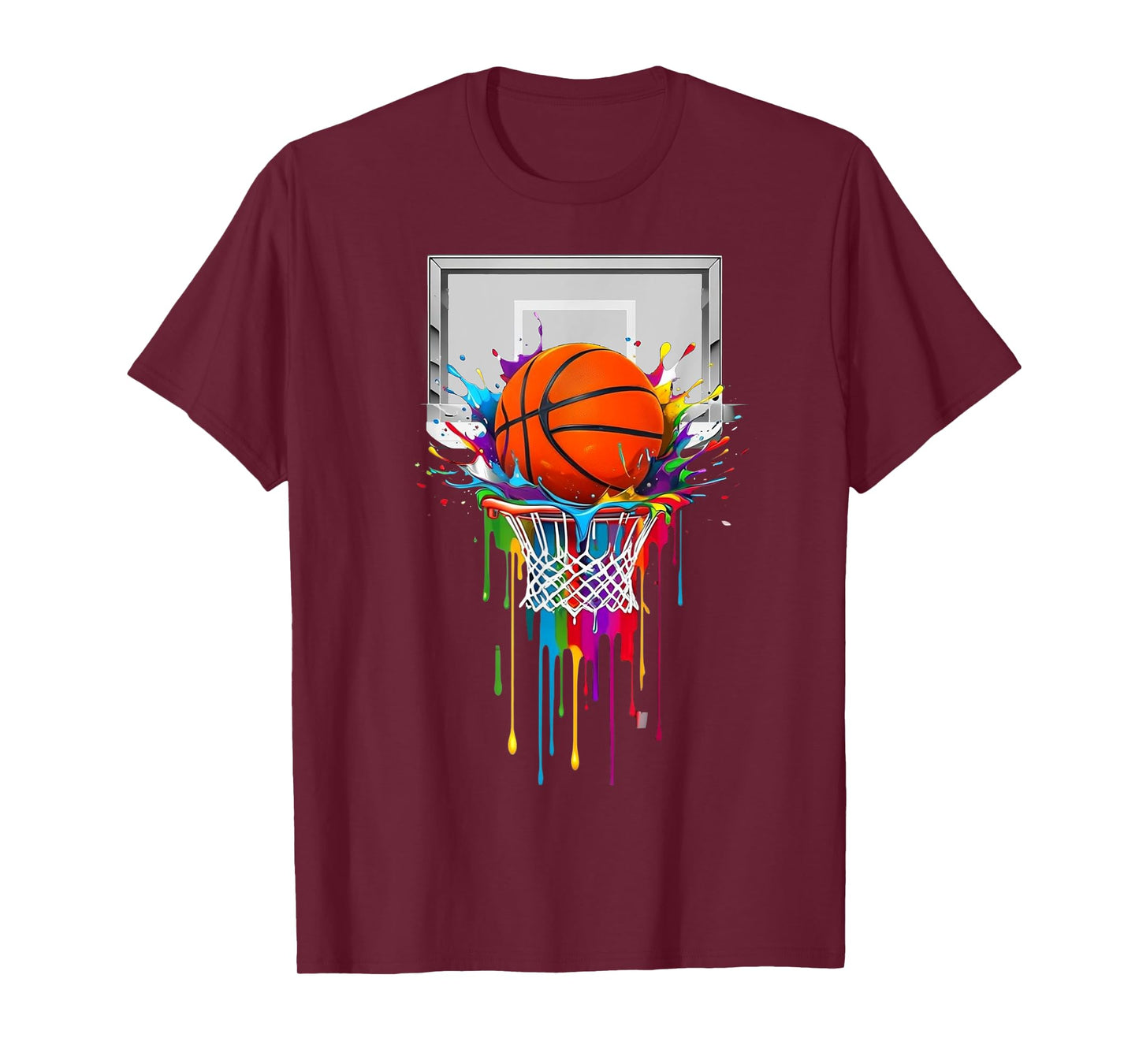 Basketball Colorful Drip Graphic Men Women Boy Kid T-Shirt