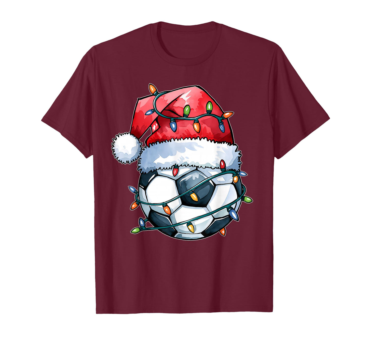 Santa Sports Design For Men Boys Christmas Soccer Player T-Shirt