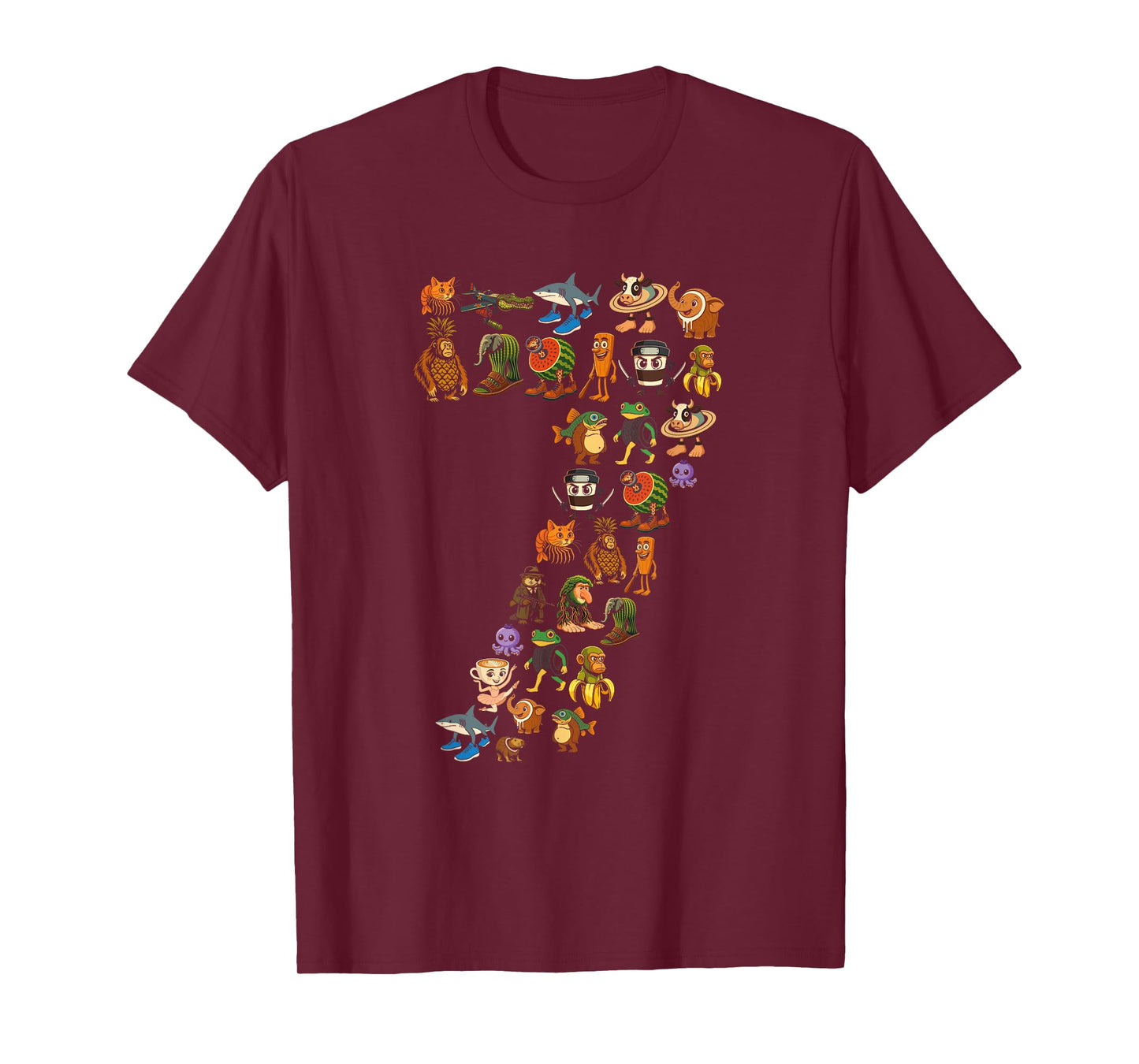 Italian Brainrot Birthday 7 Age Meme 7th Kids Boys Girls T-Shirt