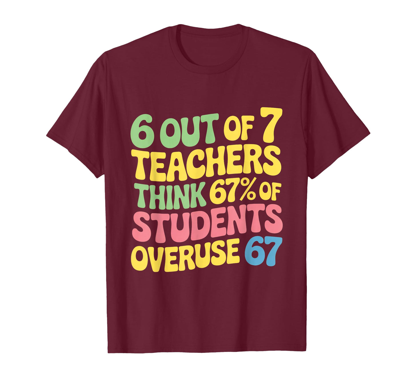Teacher Funny Overuse 67 Teacher T-Shirt