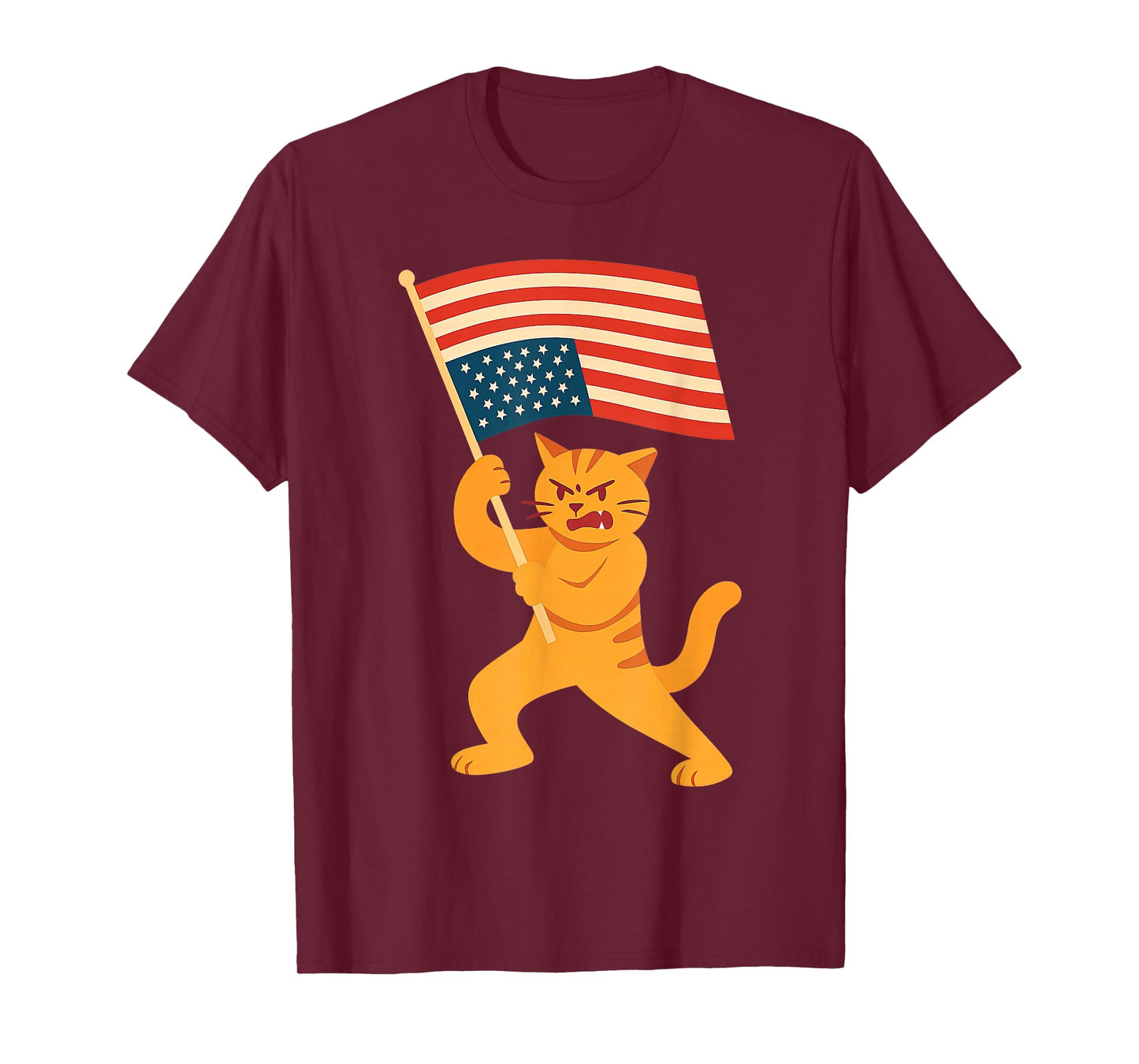 American Flag Upside Down Cat Protesting T-Shirt