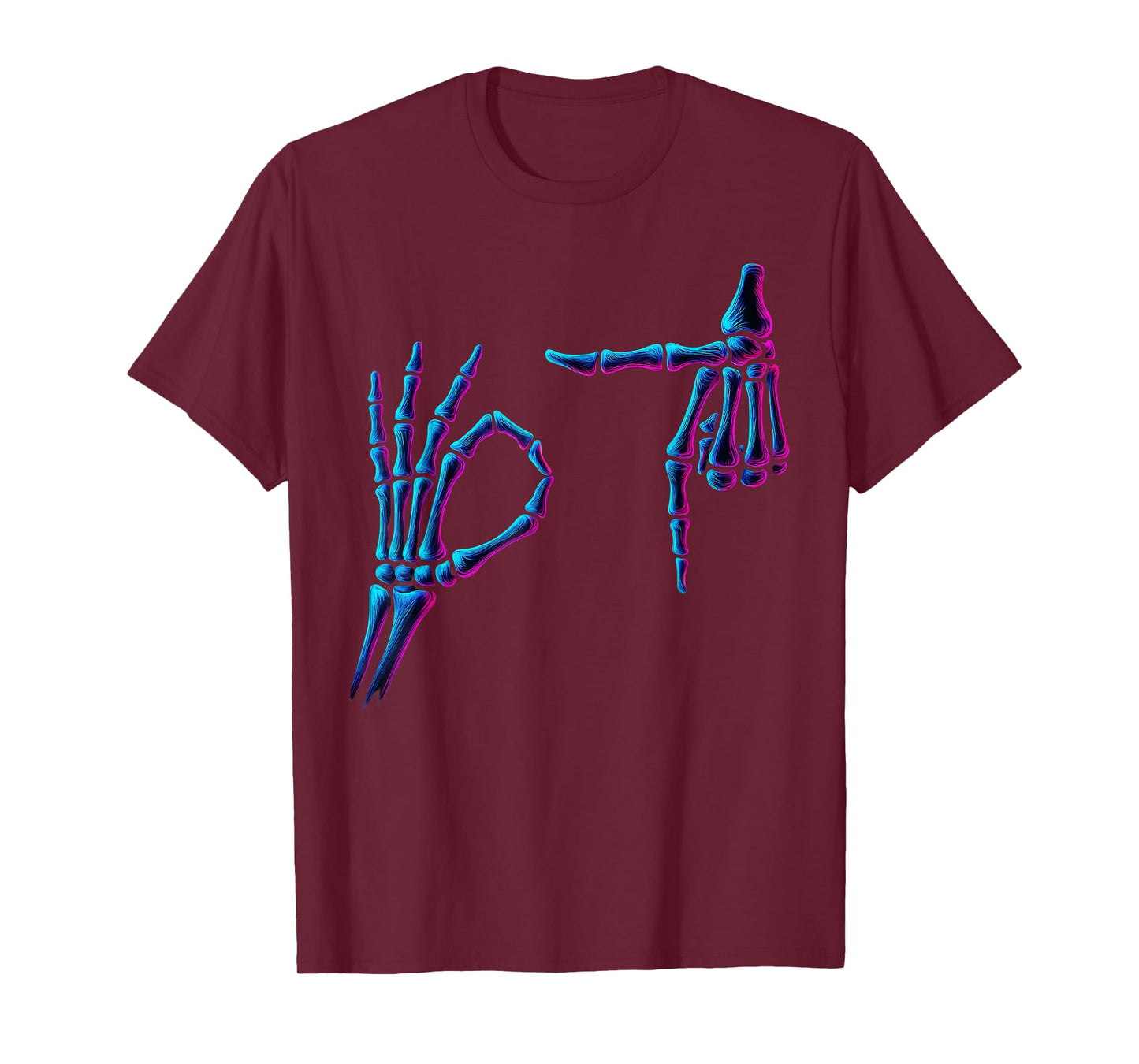 67 Meme Skeleton Hand 6 7 Halloween Six Seven Funny Humor T-Shirt