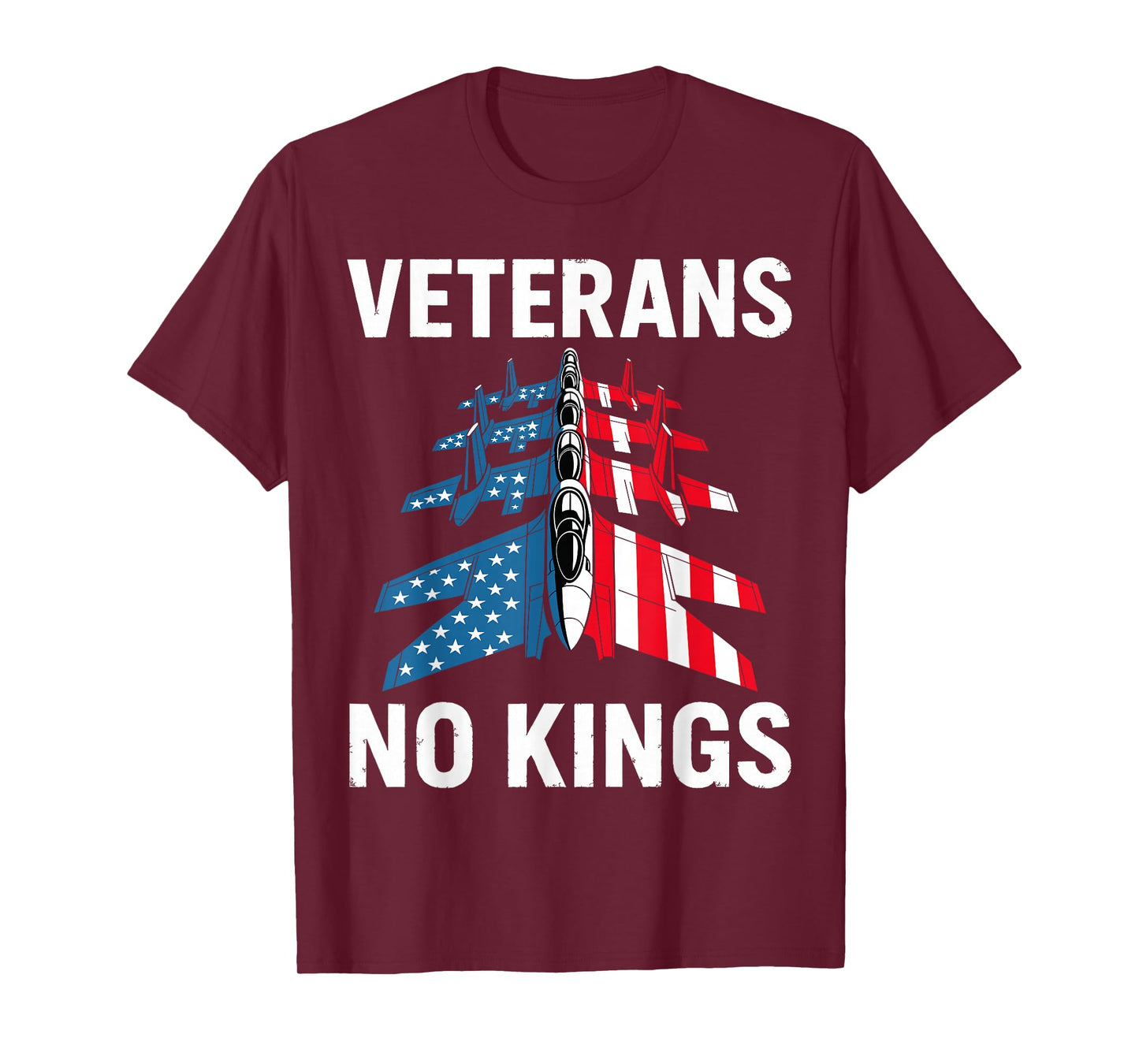 Veterans No Kings Military Veteran Protest American Flag T-Shirt