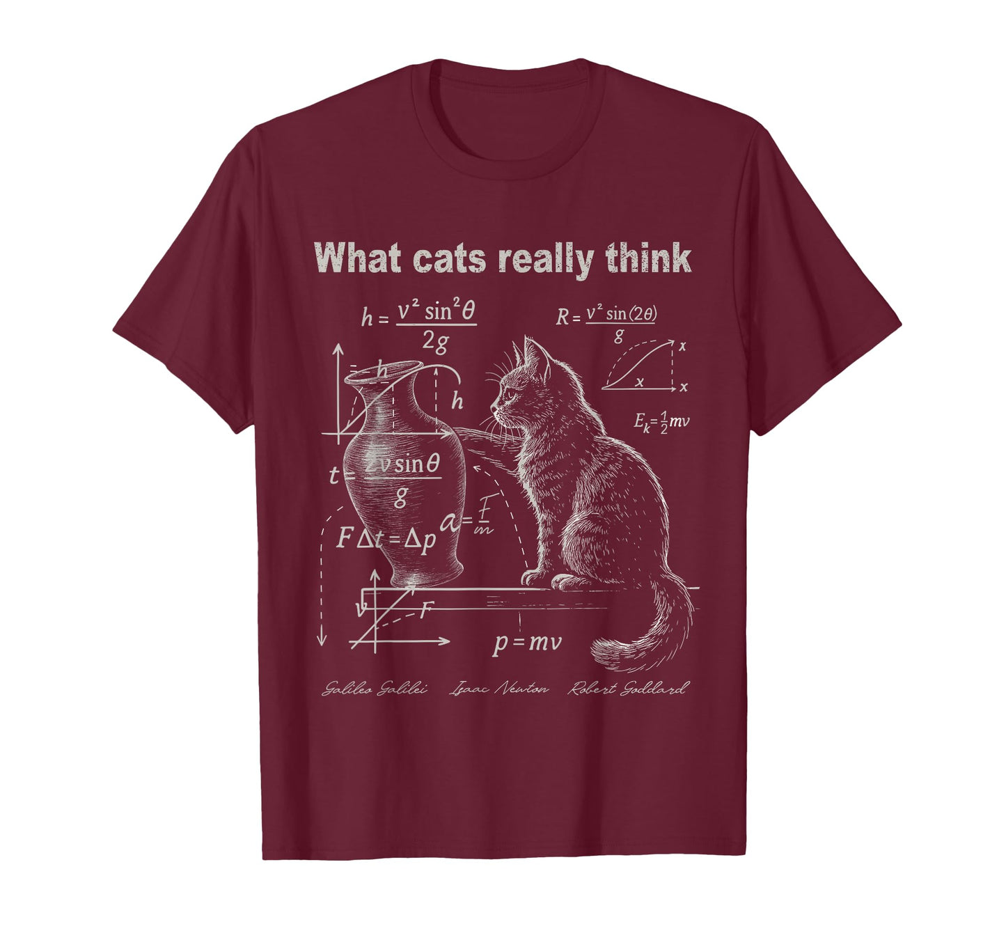 Funny Cat Physics Humor Design What Cats Really Think T-Shirt