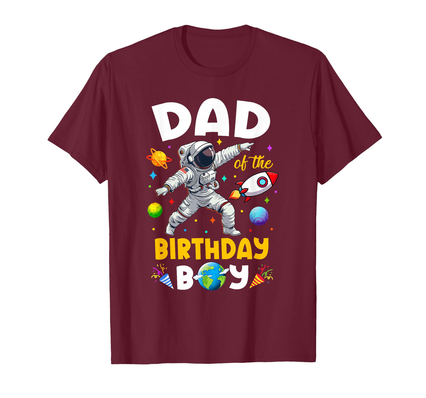 Dad Of The Birthday Boy Astronaut Outer Space Birthday T-Shirt