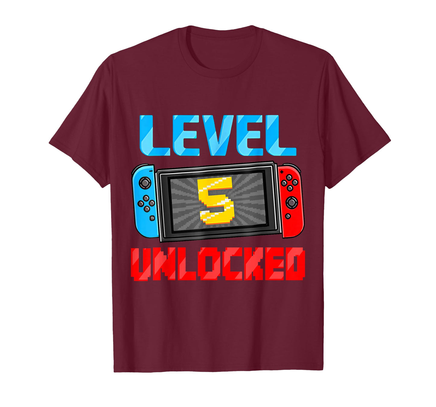 Level 5 Unlocked Gamer 5th Birthday Gift Video Game Boys T-Shirt