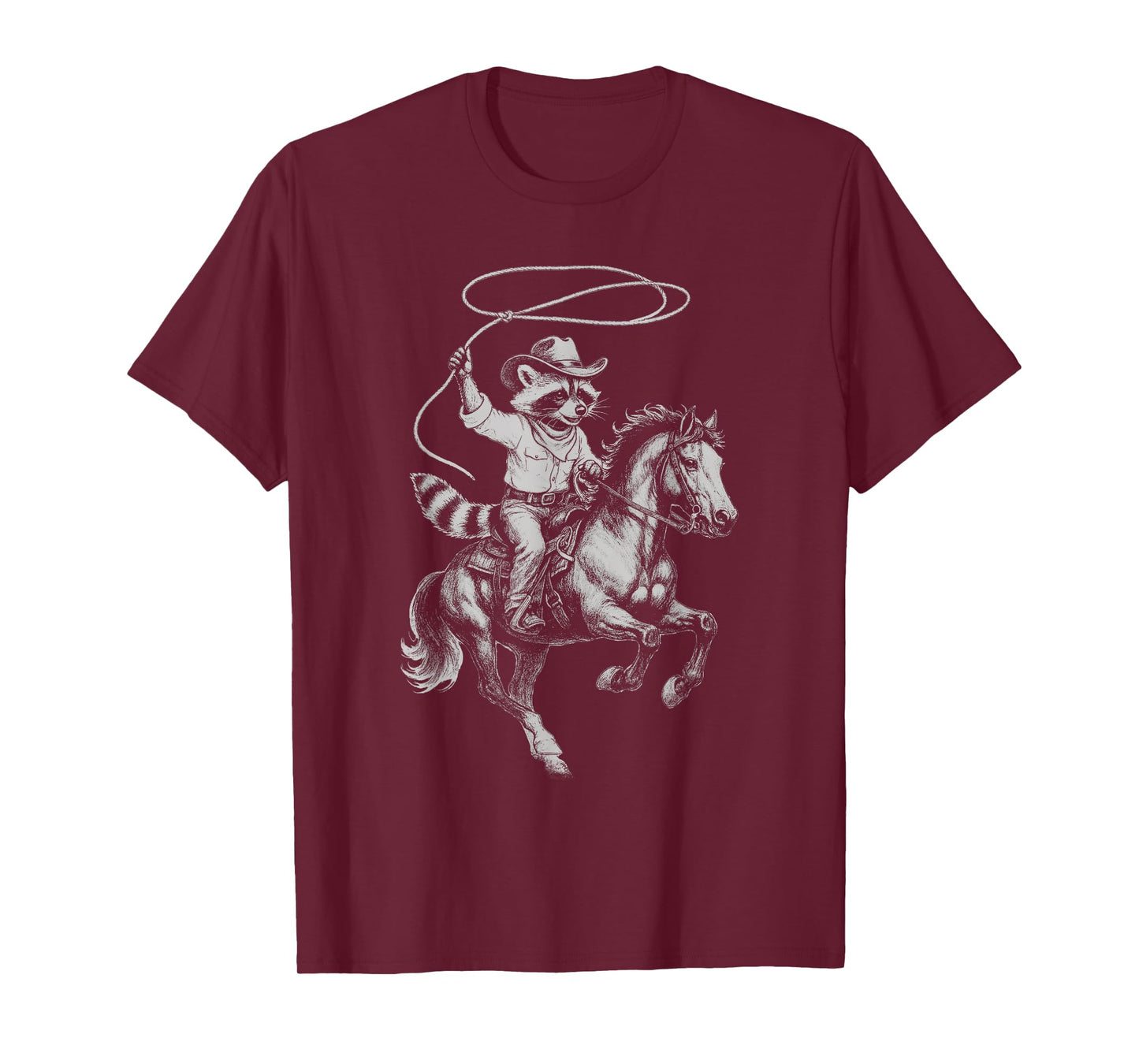 Vintage Raccoon Cowboy Western Country T-Shirt