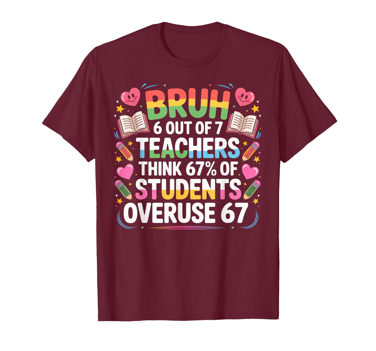 6 Out of 7 Teachers Think 67% of Students Overuse 67 Meme T-Shirt