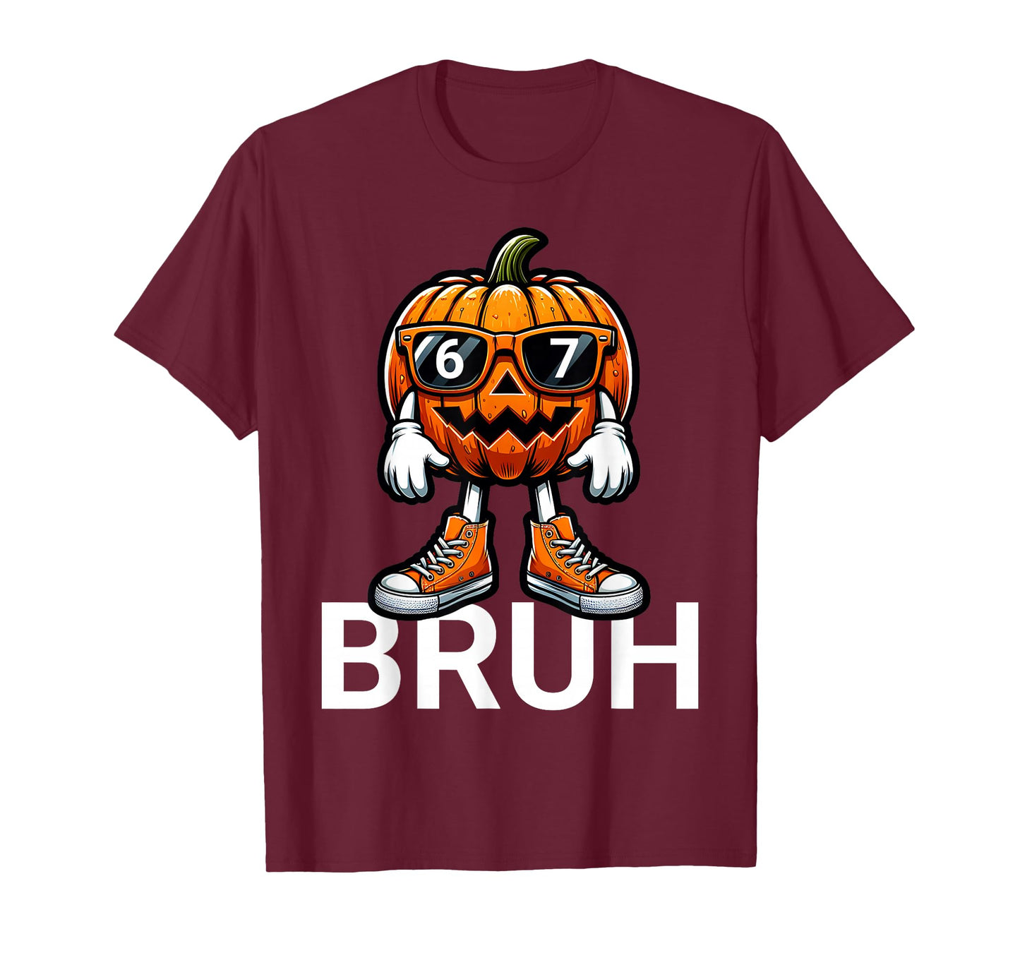 67 Halloween Bruh Funny Pumpkin Boys Kids Six Seven Meme T-Shirt
