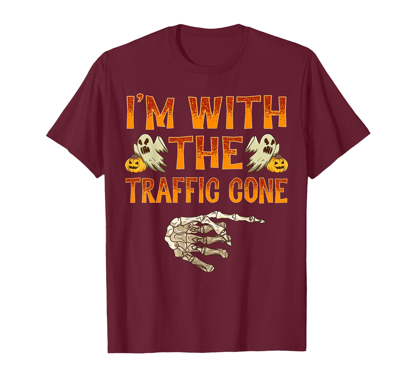I'm With The Traffic Cone Shirt Costume Halloween Couple T-Shirt
