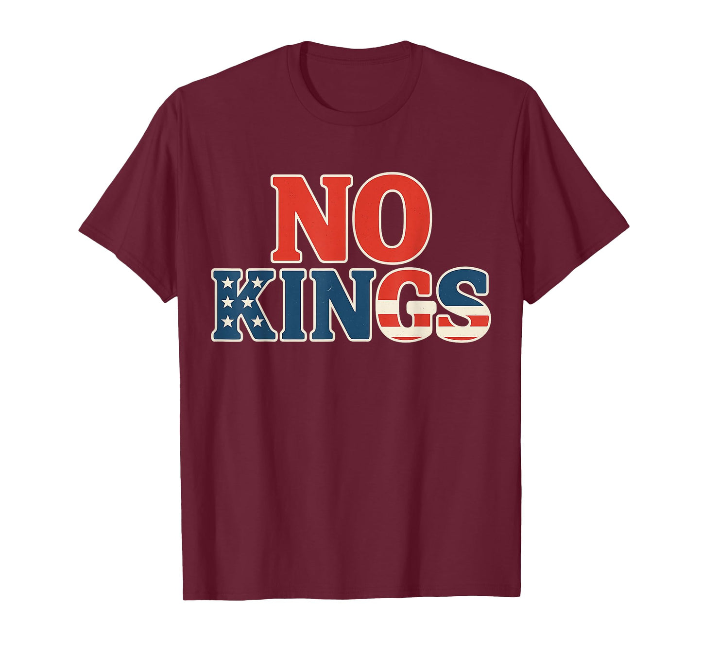 No Kings Patriotic American Equality Protest Design T-Shirt