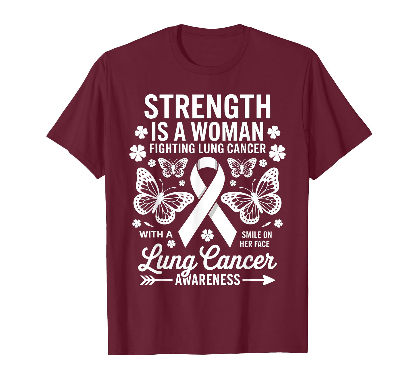 Lung Cancer Awareness Women Butterfly Lung Cancer fighter T-Shirt