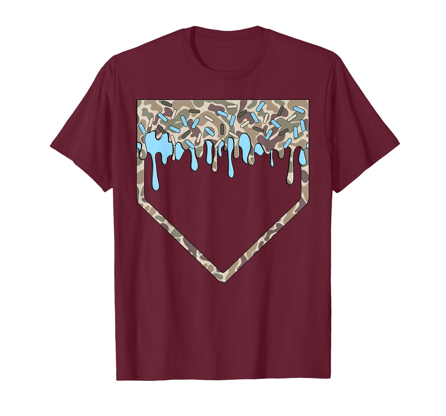 Baseball Drip Camo Baseball Home Plate Boys Sports Game Day T-Shirt