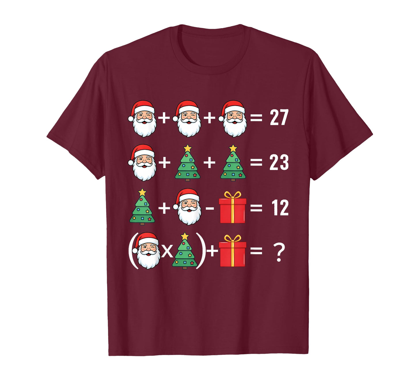 Funny 67 Santa Tree Math Teacher Christmas Xmas Humor T-Shirt