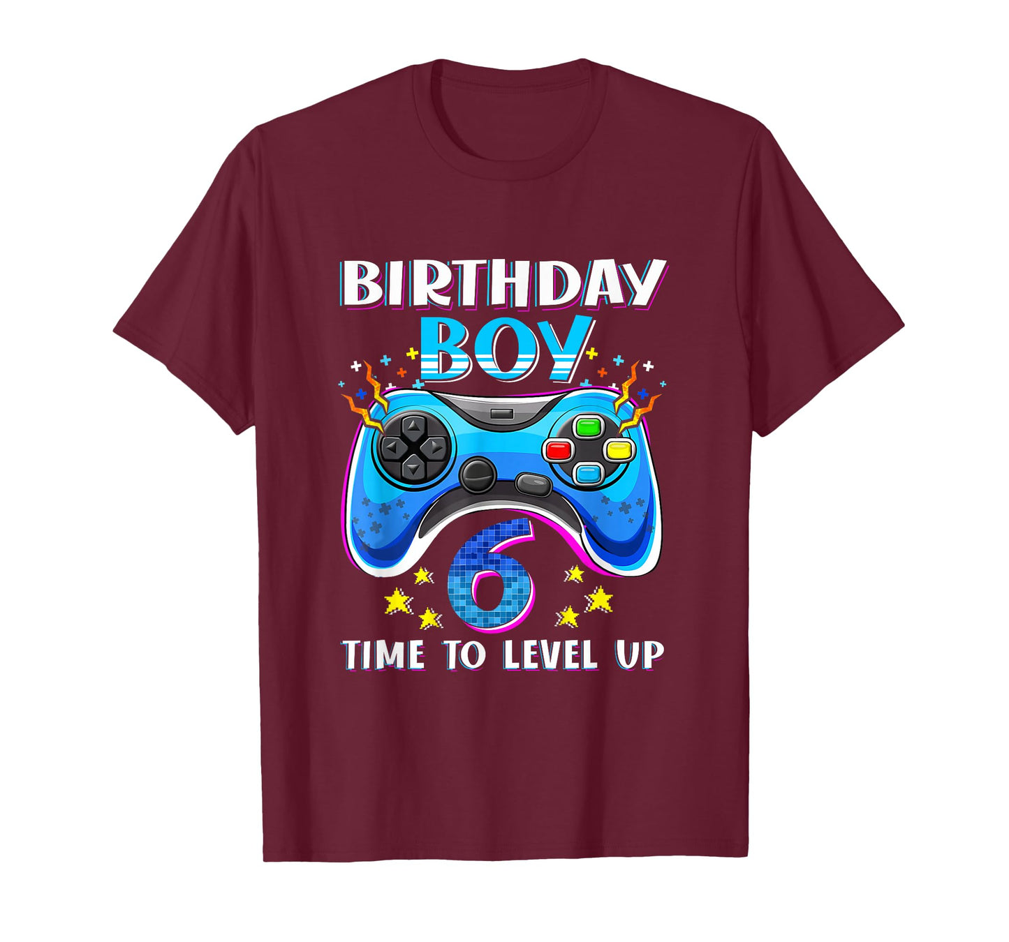 Birthday Boy Time To Level Up Gamer Video Game 6 Years Old T-Shirt