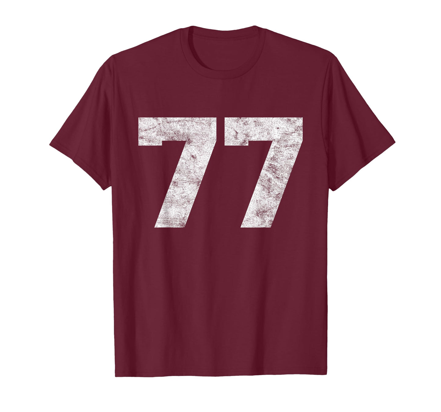 Vintage Lucky Number 77 Birthday Sports Player Team Athlete T-Shirt