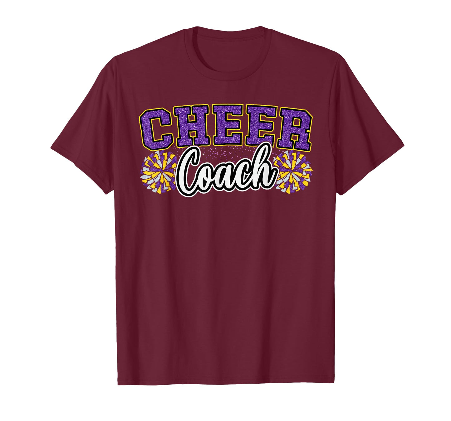 Loud Proud Cheer Coach Pom Poms Purple Cheerleader Women T-Shirt