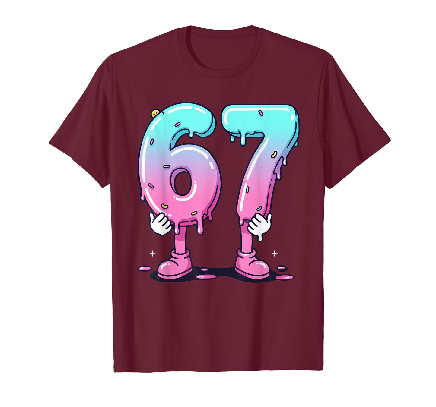 67 Ice Cream Drip (Front) Six Seven Meme for Gen Alpha Kids T-Shirt