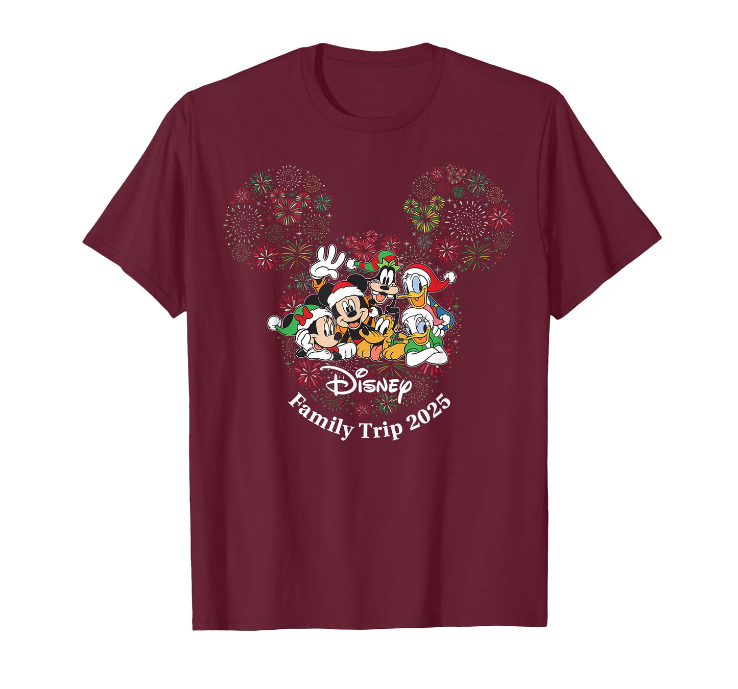 Disney Mickey & Friends Holiday Fireworks Family Trip 2025 T-Shirt