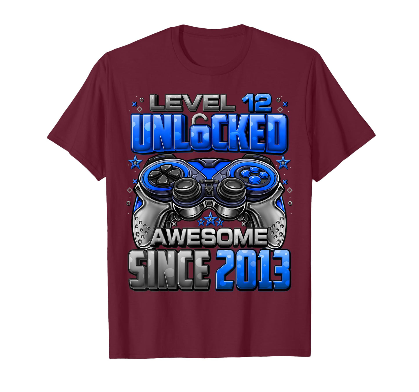 Level 12 Unlocked Awesome Since 2013 12th Birthday Gaming T-Shirt